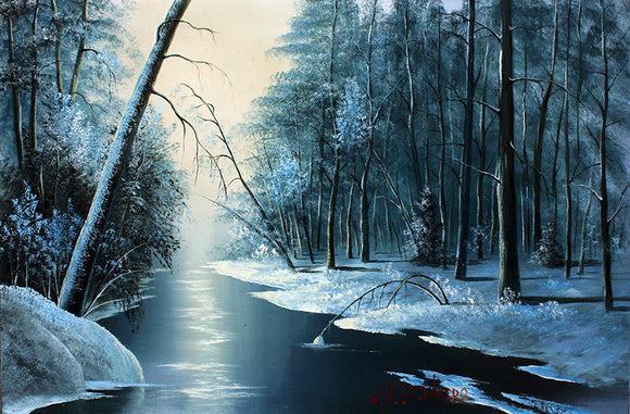 'Serenity'—an exclusive gallery-wrapped canvas print capturing the rare and enchanting winter scene